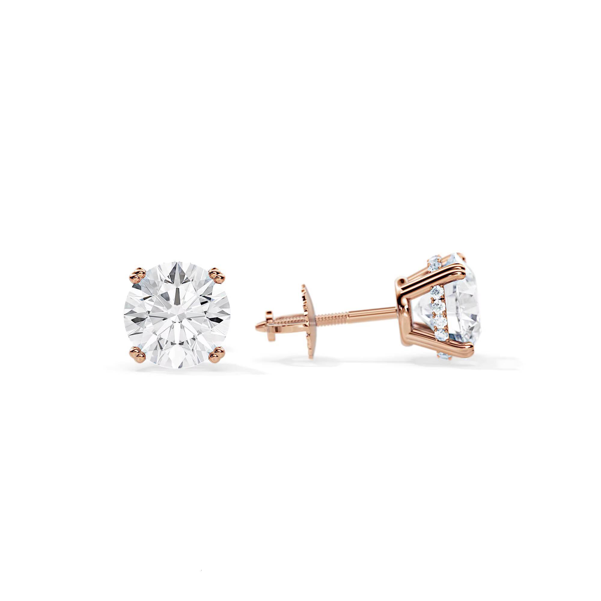 18k White Gold Diamond Stud Earrings Lab Grown Diamond Earrings Lab Grown Diamond Jewelry