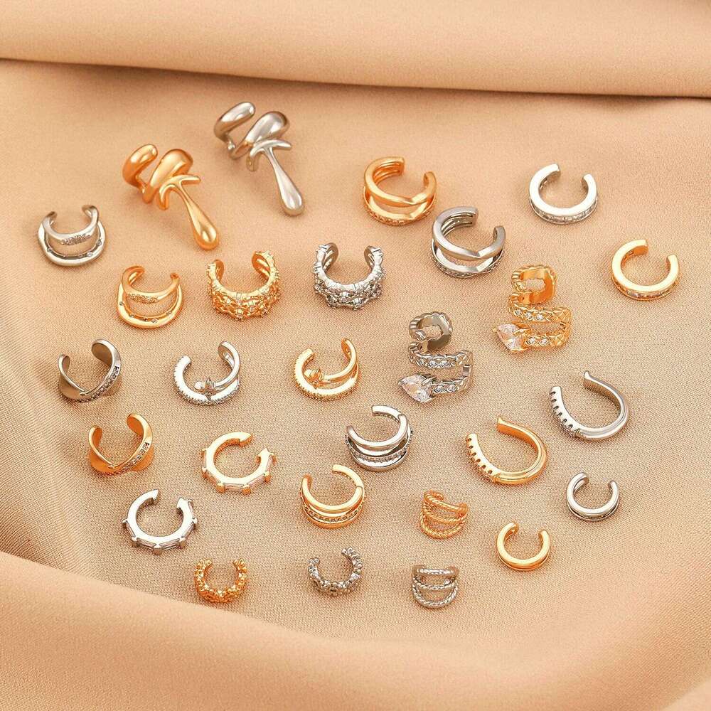 Clip Light High-end Ear Cuff No Piercing Women Personality Style Simple Zircon Earrings