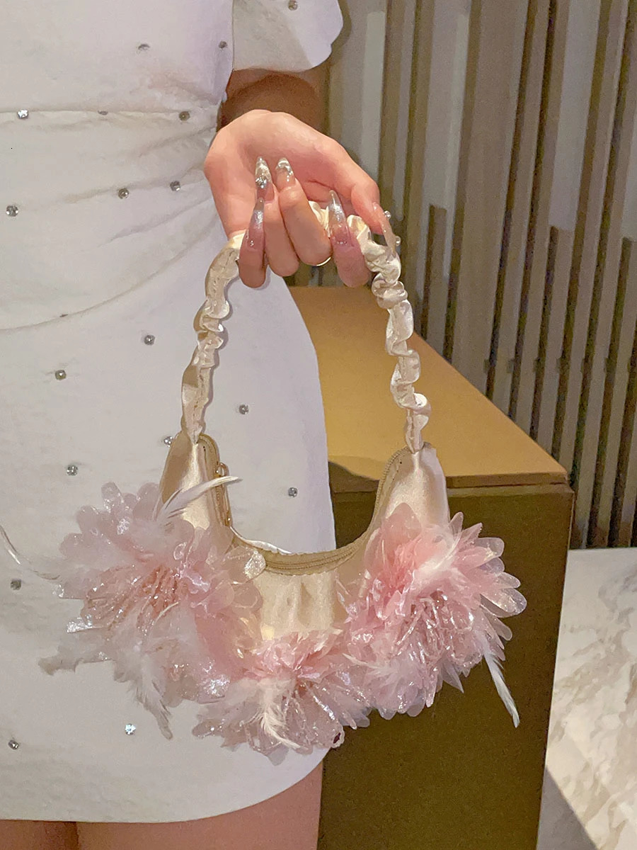 Lady Spring Summer Wedding Handbag Romantic Bridal Bag Clutch Prom Party Bags Evening Bag Dress Pink Handbags 250809