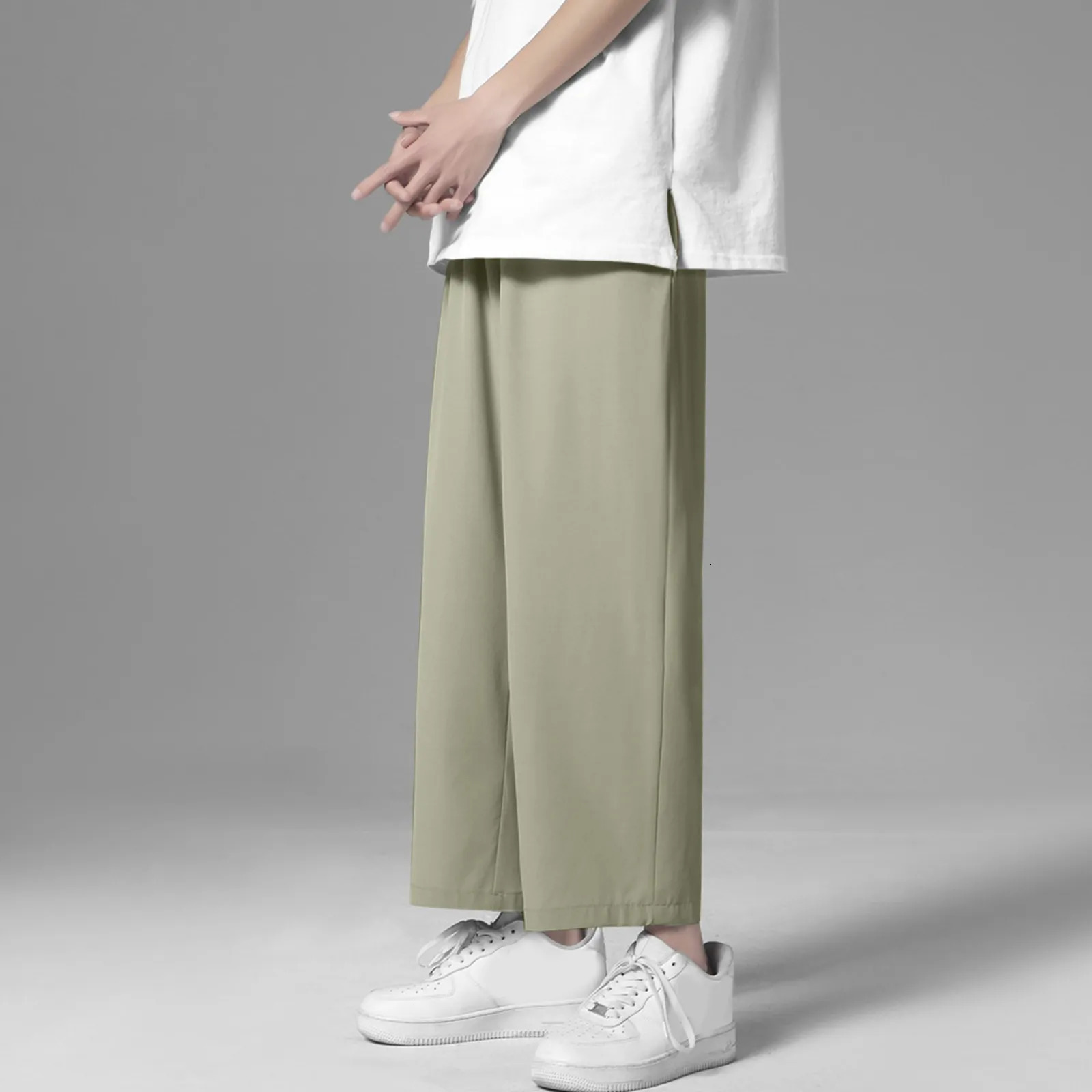 Mens Summer Harem Pants Thin Ice Silk Quick Drying Cool Slacks Air Conditioned Casual Straight Leg Trouser 250729
