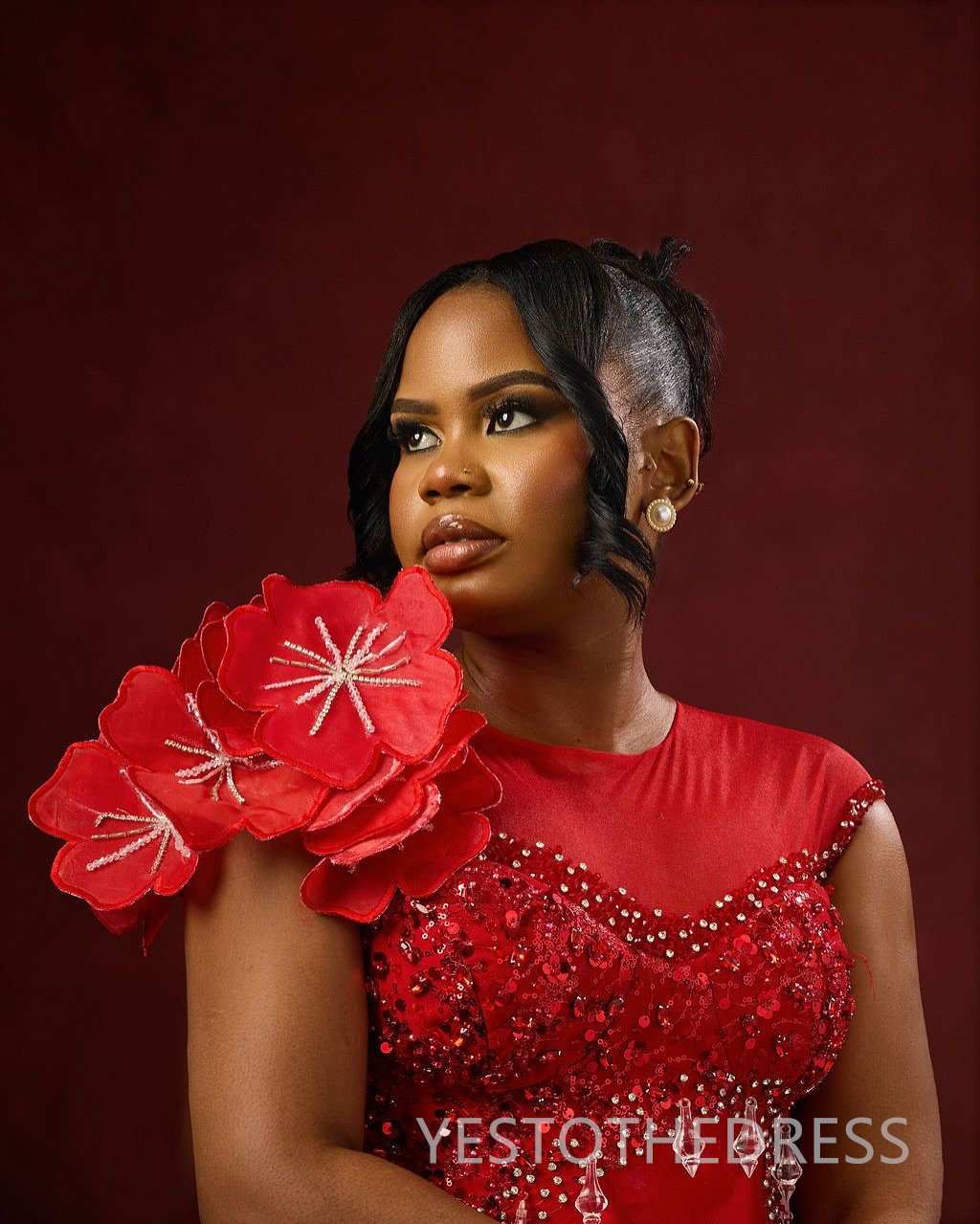 2025 Plus Size Red Cocktail Dresses For Women Short Dress Sequined Lace Short Sleeves Beaded Lace Homecoming Dresses Flora Gown For Nigeria Black Girl