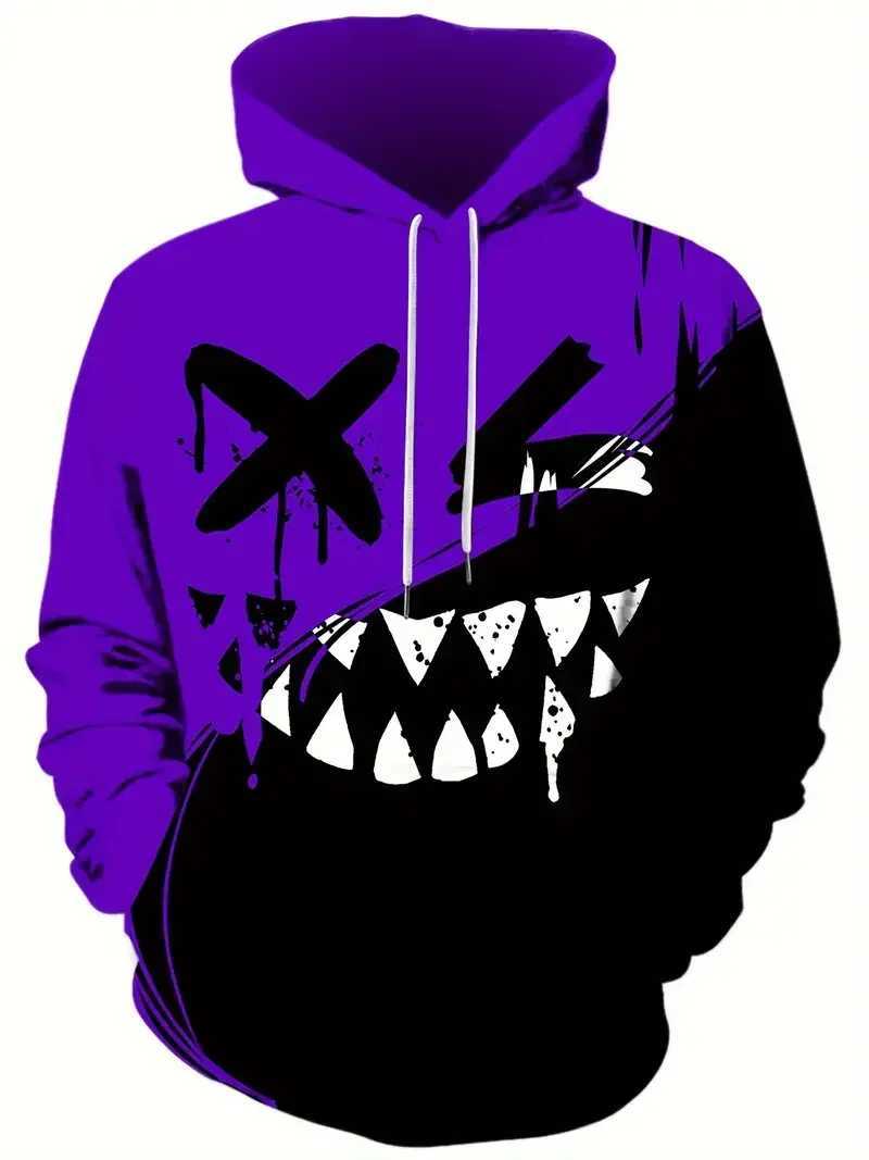 Mens Creative Smiling Face Pattern Printed Hoodie Fashionable Mens Trendy Hoodie Casual Design Hoodie With Pocket Streetwear Y250811