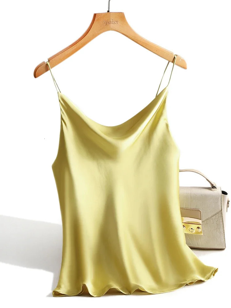 Satin Silk Tank Tops Female 2025 Summer Sexy Strap Basic Spaghetti Top Sleeveless Camisole Camis Vest Black White 250804