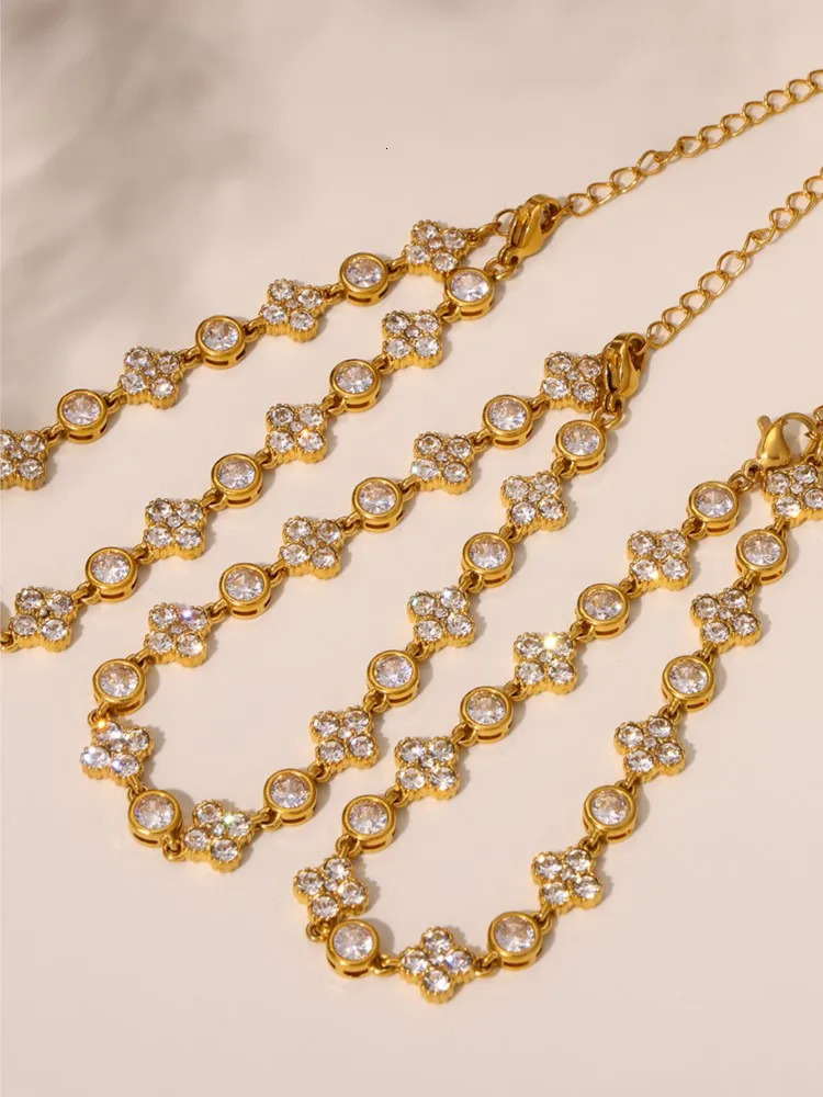 Stainless Steel Chain Bracelets For Women 18k Gold Plated With Shiny Zircon Womens Wrist Chains Bracelet Woman Jewelry 250807