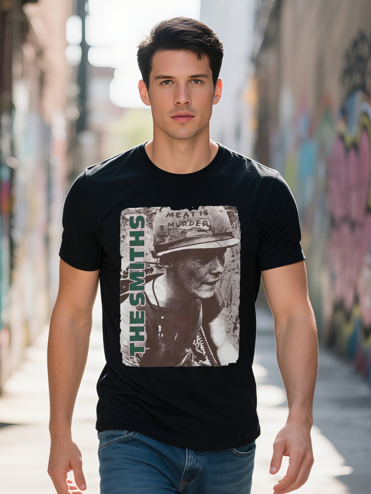 Men s The Smiths Meat Is Murder Graphic T Shirt Cotton Short Sleeve Crew Neck Black Casual with Print Plus