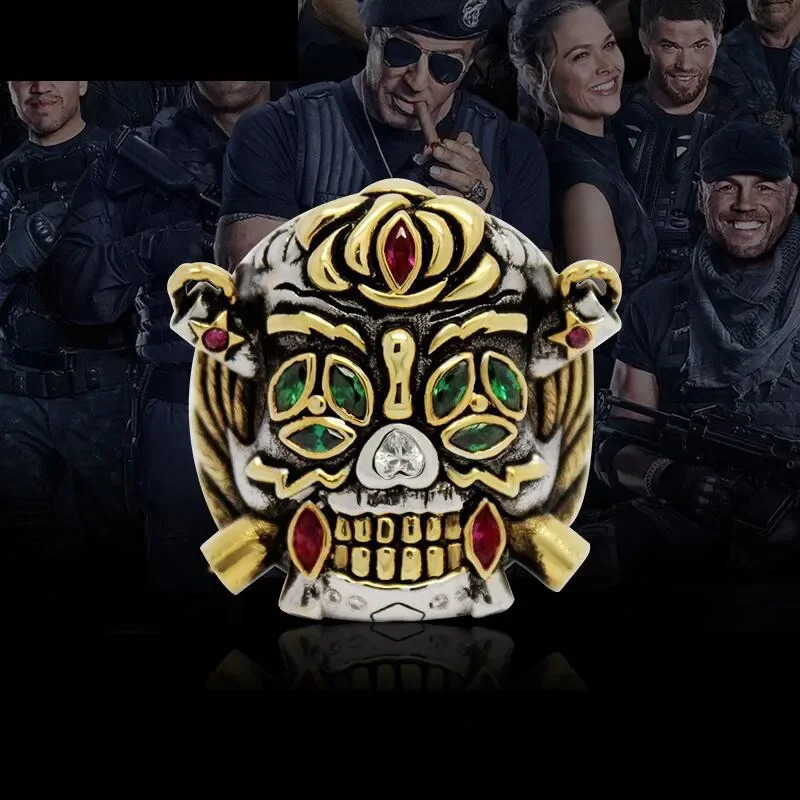 Customized 925 Sterling Silver Skull Lucky Ring Pendant Plated Gold Custom Letters Jewelry Accessories 250812