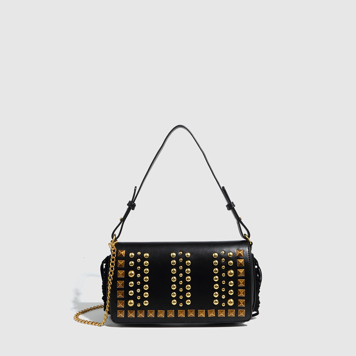 2025 Autumn New Women s Shoulder Bag Spicy Girl New Women s Rivet Retro Tassel Rivet Bag Adjustable Women s women bag s Crossbody Bag Autumn New Desig