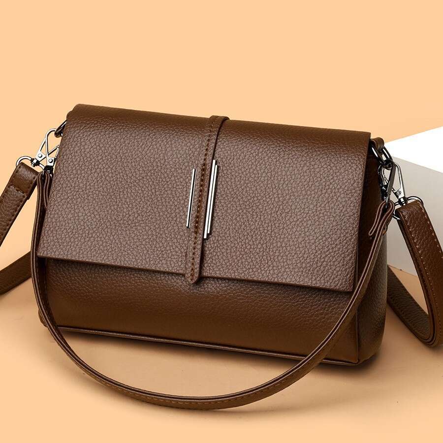 Soft Leather Casual Shoulder Spring Summer New Niche Design Crossbody Large Capacity Fashion Simple Small Square Bag