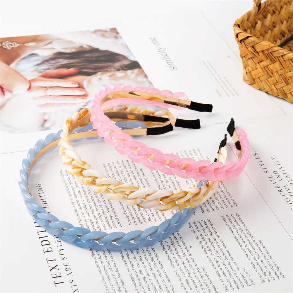 40PCS Fashion Chains Band For Women Elastic Hairbands Hair Hoop Wraps Girls Hair Accessories Metal Chic Hair Ornament X250812