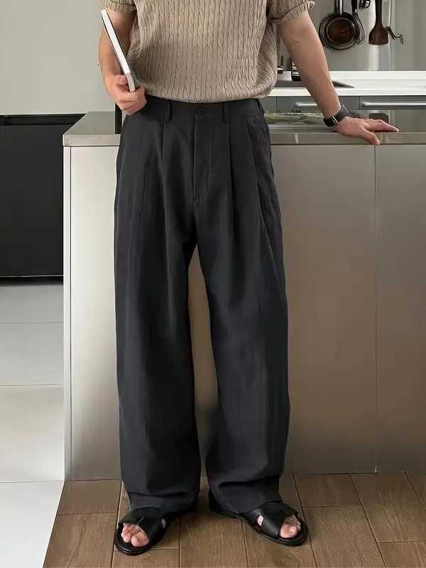 American Sle Cotton Linen Workwear Mens Thin Breathable Loose Straight Sun Protection Long Pants Korean Light Luxury Linen... W250812