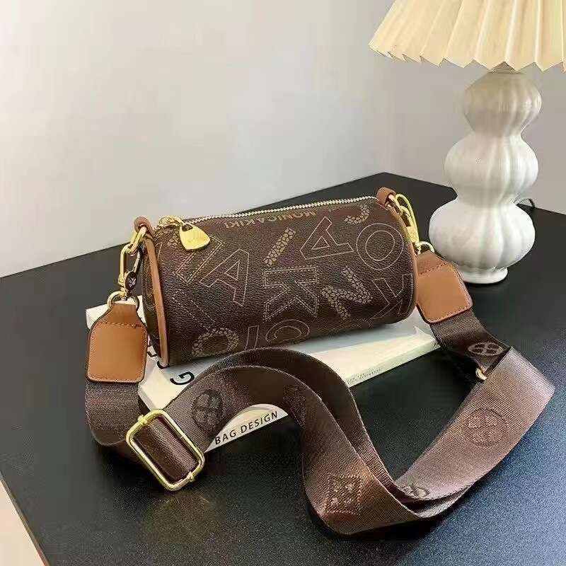 Louis Fanghua New Fashion Letter Print Shoulder Bag Internet Celebrity Trend Crossbody Cylinder