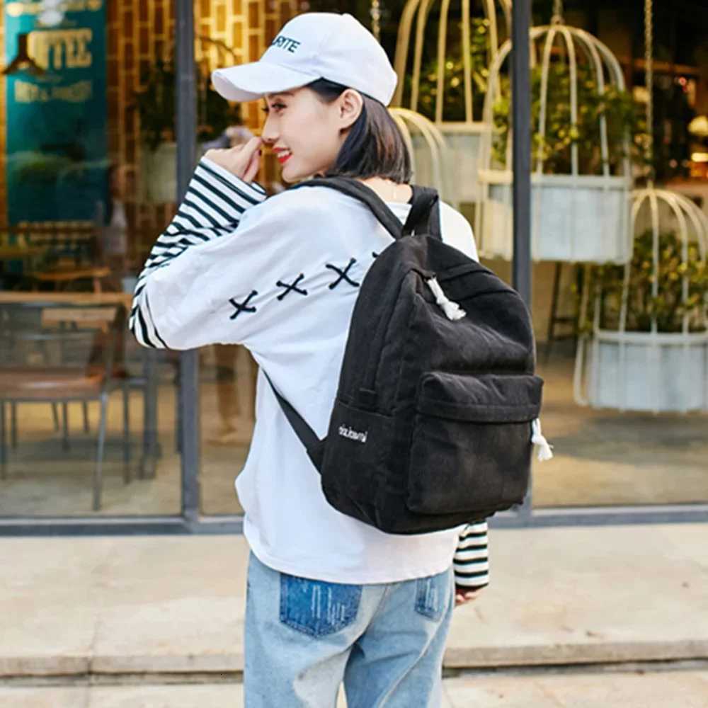 Personalized Corduroy Schoolbag Backpack Training Anti-theft Shoulder Bag For Teenager Knapsack Unisex Classic Campus Port Y250811