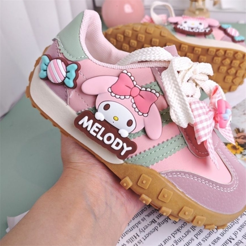 Kids Casual Shoes Girls Cartoon MELODY PU Leather Outdoor Bow AntiSlip Sneakers Pink Size 2637 w250725