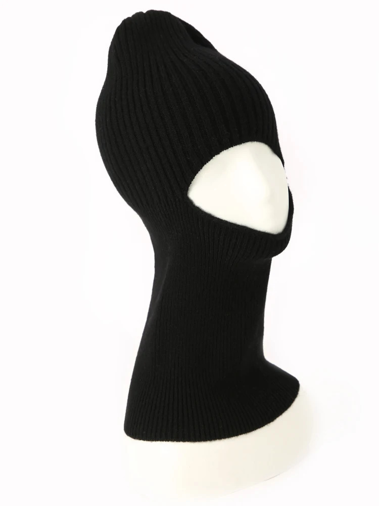 100% Pure Cashmere Knitted Balaclava Hat Scarf Elegant Hats Beanies Women Men Winter Hood Neck Warm Headgear Caps Unisex 250808