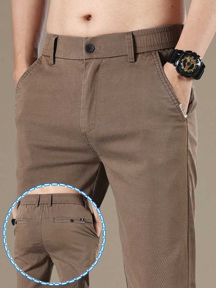 Straight Slim Fit Lyocell Mens Pants Twill Fabric Breathable Fashion Casual Pants Solid Color Spring Summer Business Trousers W250812