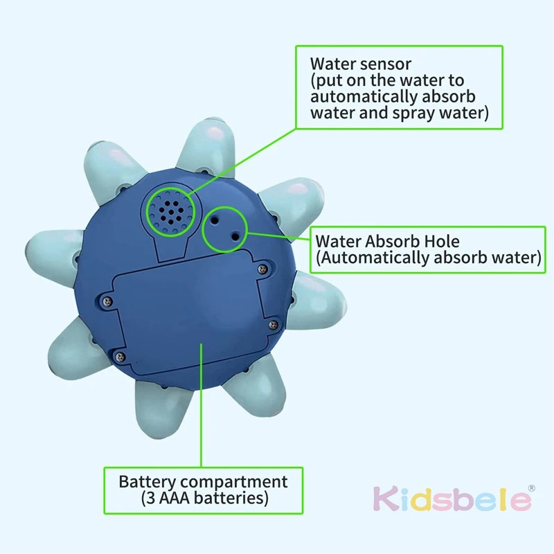 Octopus Sprinkler Bath Toy for Kids LED Light Up Induction Floating Water Spray Toddlers Pool Shower Gift 250811