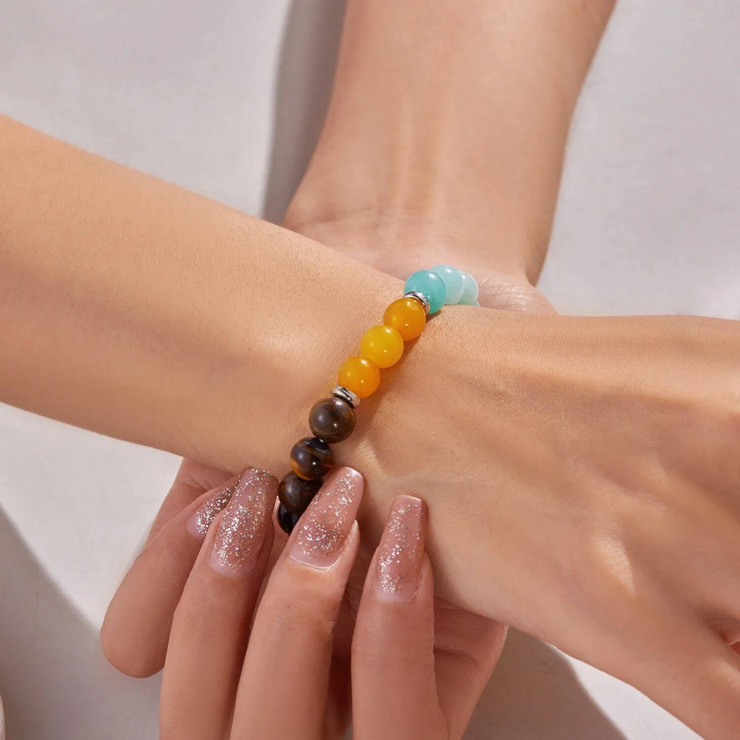 Natural Stone Symbolic Beaded Bracelet Women Men Anxiety Relief Protection Money Spiritual Inner Self-Love Jewelry