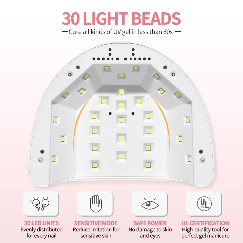 LINMANDA Sun 1S 48W UV LED Lamp for Nail 30 LEDs with 4 Timer Settings Smart Nail Dryer Nail Art Tools for Home Manicure Salon 250807