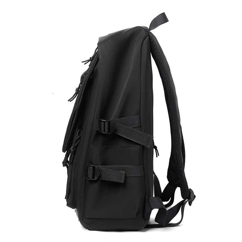 15 Inch Polyester Waterproof Solid Color Simple Mens Backpack Fashion Couple Student Computer Backpack W250812