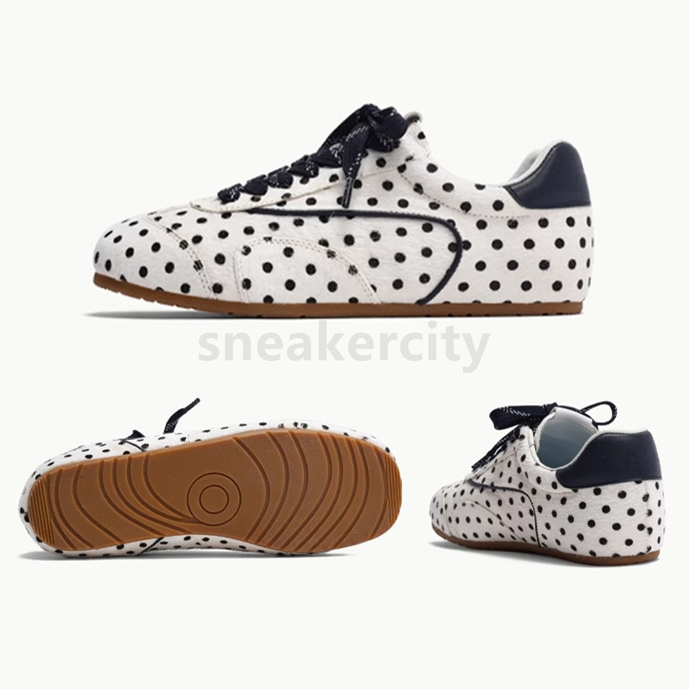designer shoes fashion polka dot sneakers womens trainers ballet style versatile lightweight non-slip soft soled casual shoes size 35-40