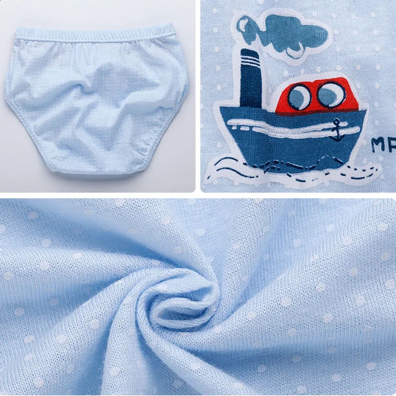 5 PcsLot Kids Boys Soft Cotton Cartoon Panties Triangle Briefs Washable Children Underwear Toddler Boy 250812