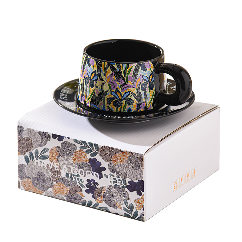 Hand Painted Teacups Set Vintage French Coffee Cup Saucer Set Home Party Reusable Morning Tea Cup Kit For Friends Family R250813