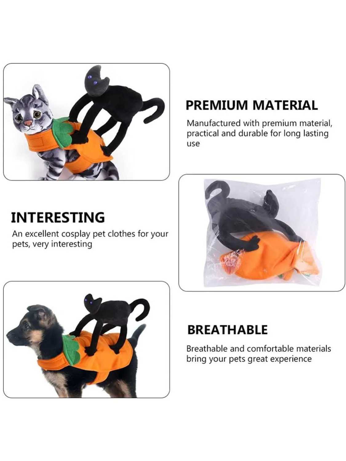 Halloween Pet Costume Pumpkin Black Cat Costumes for Dogs Pets Party Cosplay Clothing Halloween Costume for Small to Large DogsXJ250813