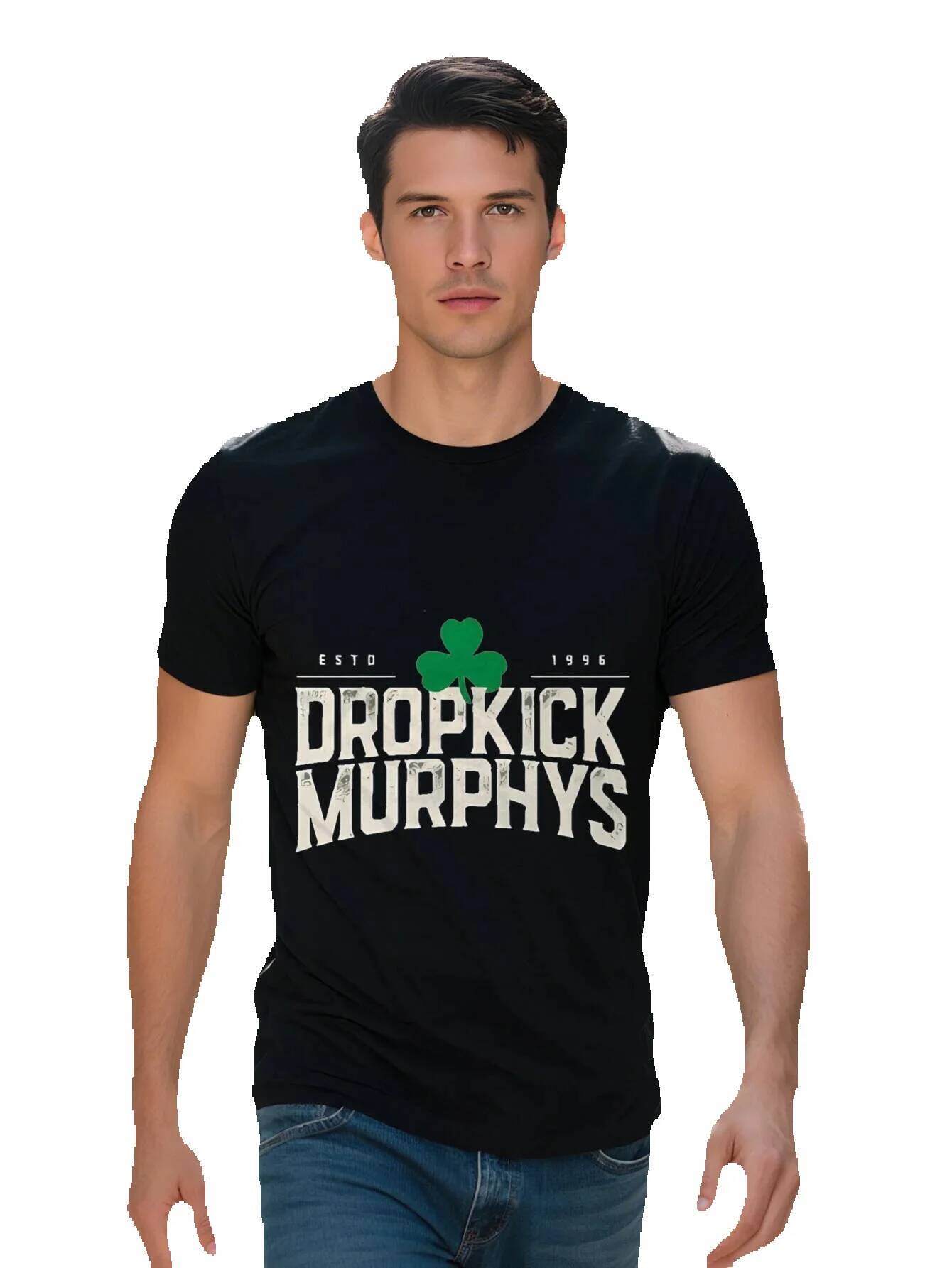 Men s Graphic Tee Black Dropkick Murphys D Print Polyester Blend Smooth Fabric Hine Washable Summer Casual Wear 9f786