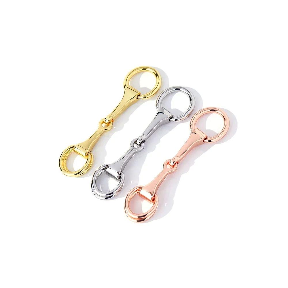 Scarves Mors De Silk Scarf Ring Women Shawls Buckle 90Cm Button Holder Elegant Style Accessories Gift Horseshoe Golden Shape Drop De Ot95C