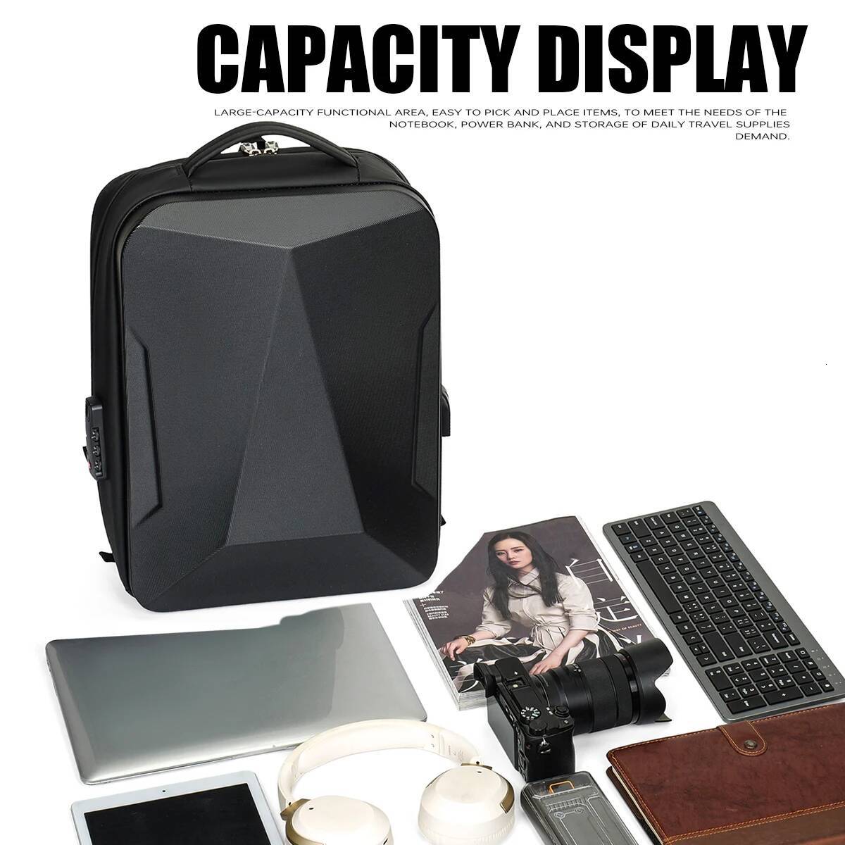 Men's Expandable Computerbag Large Capacity Travel Business Trip Lage Bag E-Sports Game Hard Shell Backpack high-quality