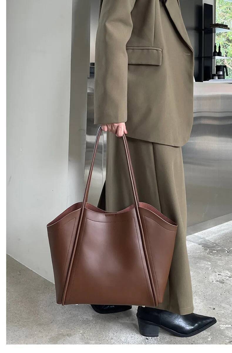 soft leather tote Wing women's handbag high quality underarm shoulder lady work shopper bag large Mother Gift high-quality