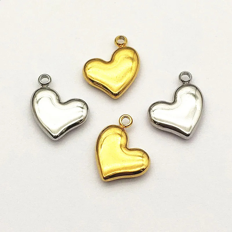 Arrival 12x15mm 50pcs Stainless Steel Pendants Heart Charm For Handmade Earring DIY PartsJewelry Accessories Findings 250807