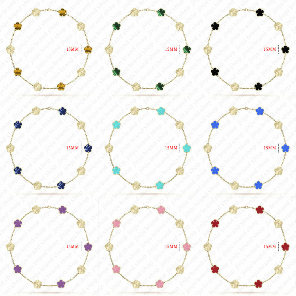 necklaces designer jewelry woman designer pendant necklace Vintage 15mm 10 motif clover necklaces gold jewelry luxury charm necklace long necklace for woman gift