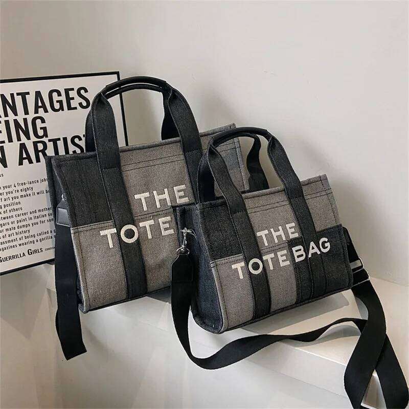 Fashion Popular Women's Tote Trend Brand Denim Embroidery Crossbody Classic Elegant Shoulder Bag Designer Handbag