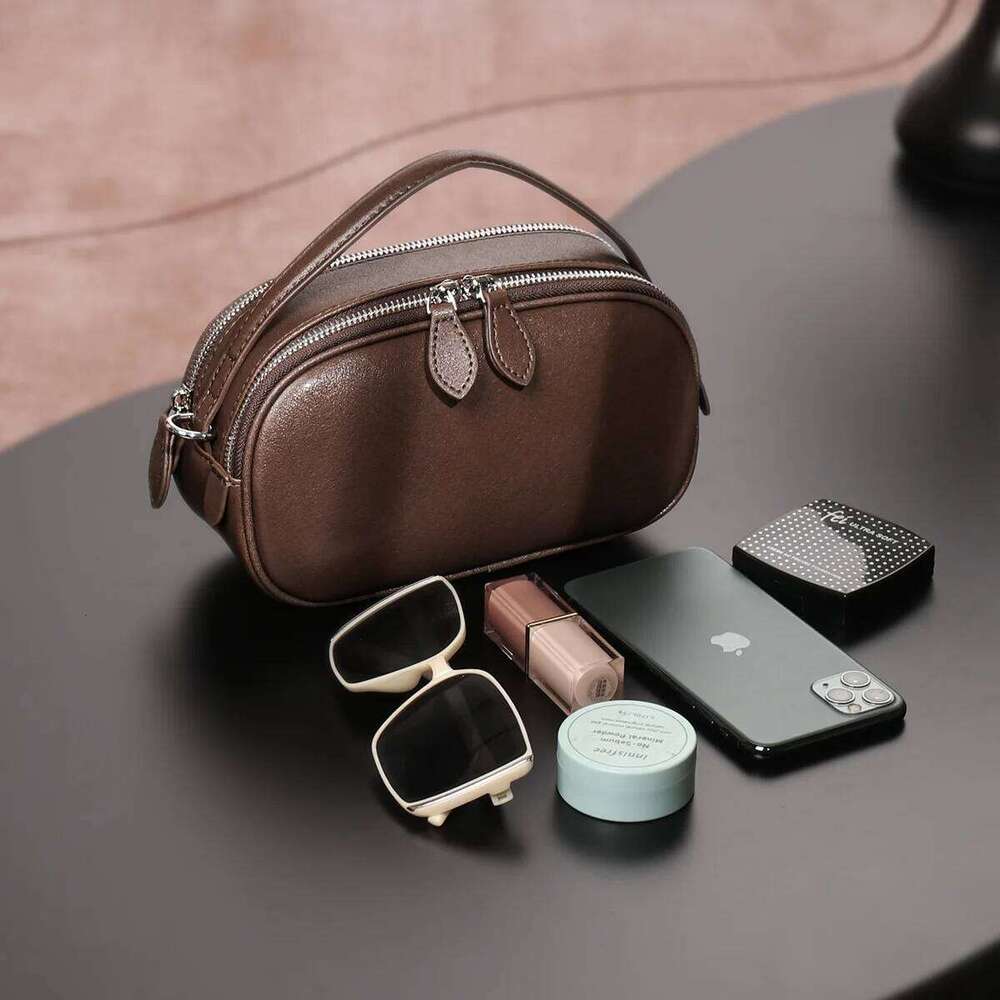 New Simple 2025 Spring Flap Saddle Small Cow Suede Leather Women Shoulder Crossbody Bag 2 Main Pockets Delicate Handbag