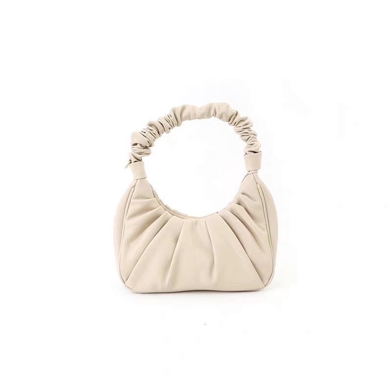 Women's 2024 Niche Design Horn Pleated Textured Baguette Underarm Cloud-like Single Shoulder Crossbody Bag ddmymarket