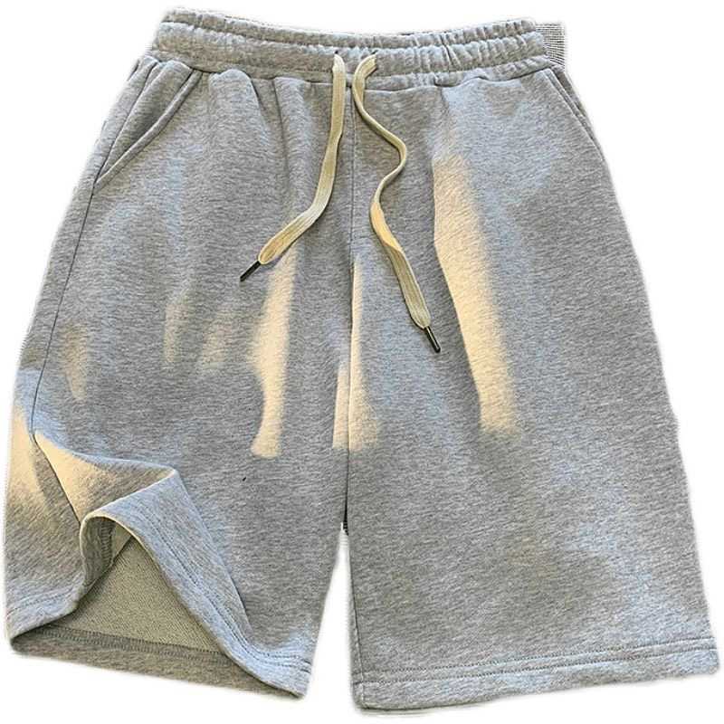 Solid-color straight-leg outdoor sports shorts for boys, summer lightweight style, five-pocket casual loose and cool casual pants