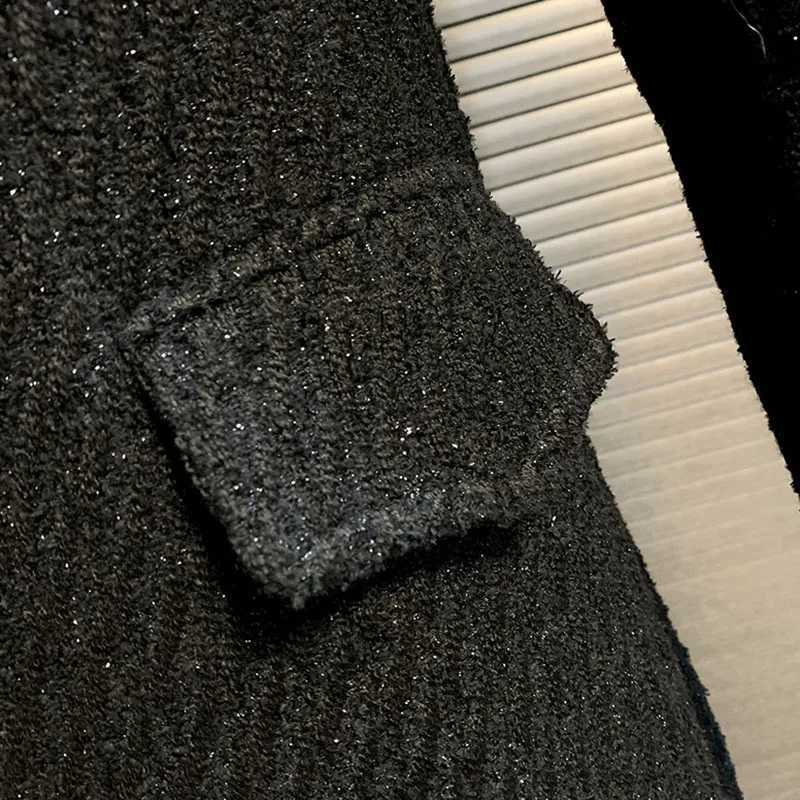 Women Woolen Coat Korean Style 2025 New Mid-LengTH Autumn And Winter BlaCK Temperament Slim Women Woolen Coat H497 Z250813