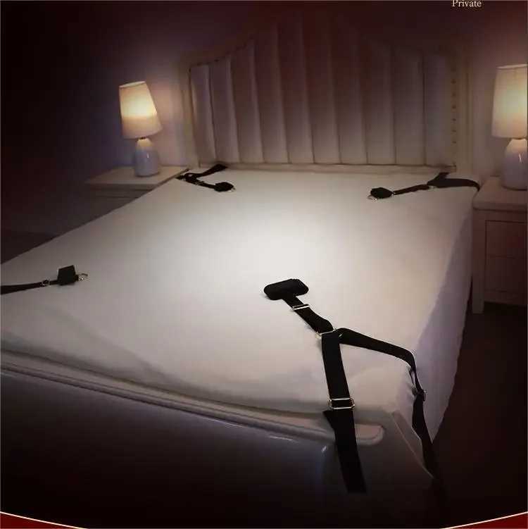 BDSM Adult Sex Game Bondage Set Handcuffs Ankle Restraints Strap Couple Slave Sex Products Erotic Bed Strap Sex Products Supplies XJ250813