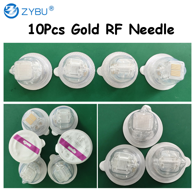 Disposable Needle Fractional RF Microneedle Accessory 10Pcs Gold Plated 10pin 25pins 64pin Pins Nano Tips Fraction RF Microneedling Cartridge Consumab
