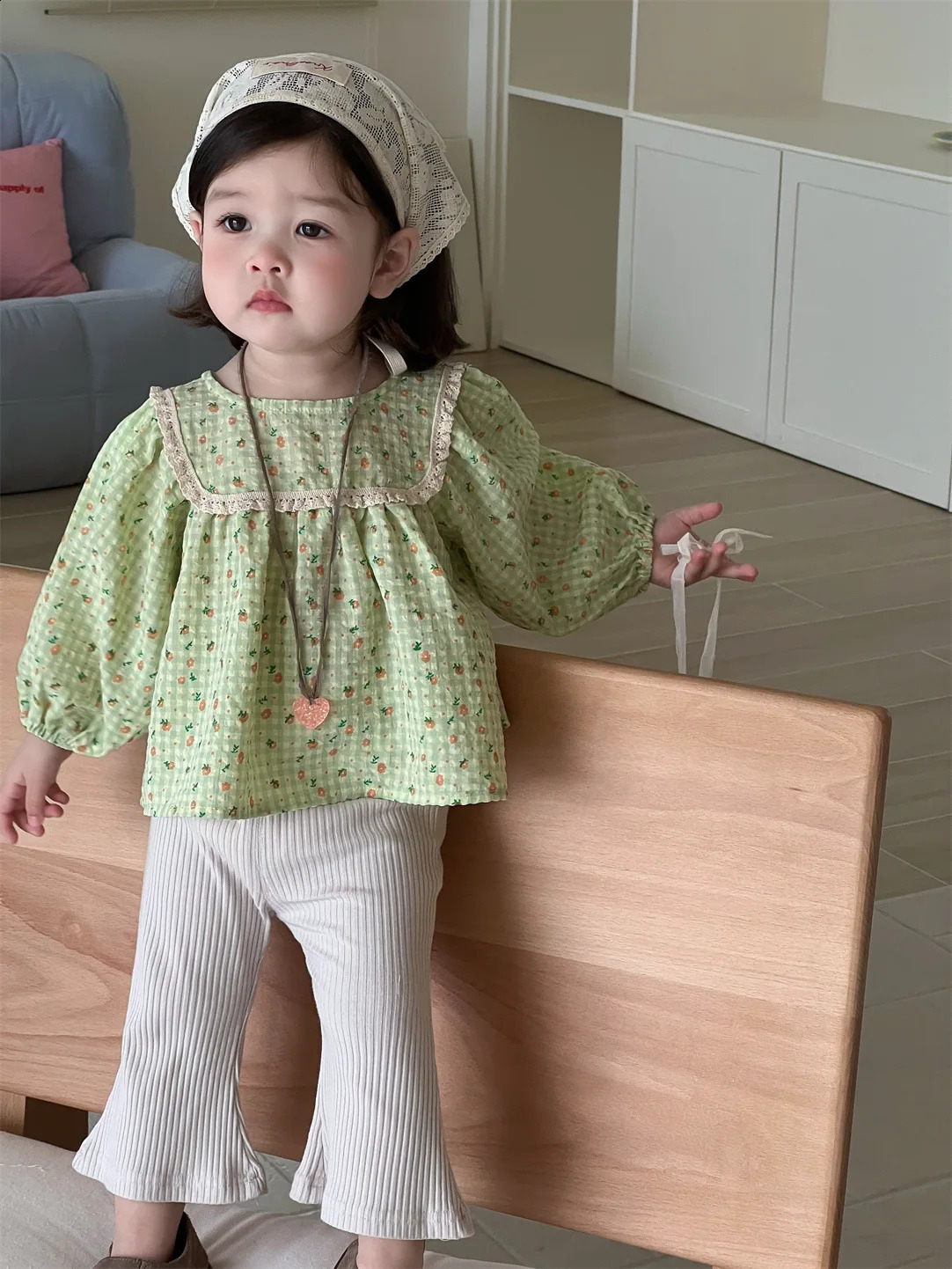 Autumn Baby Long Sleeve Loose Shirts Cotton Girls Cute Sweet Print Blouse Toddler Casual Plaid Tops Infant Clothes 250812