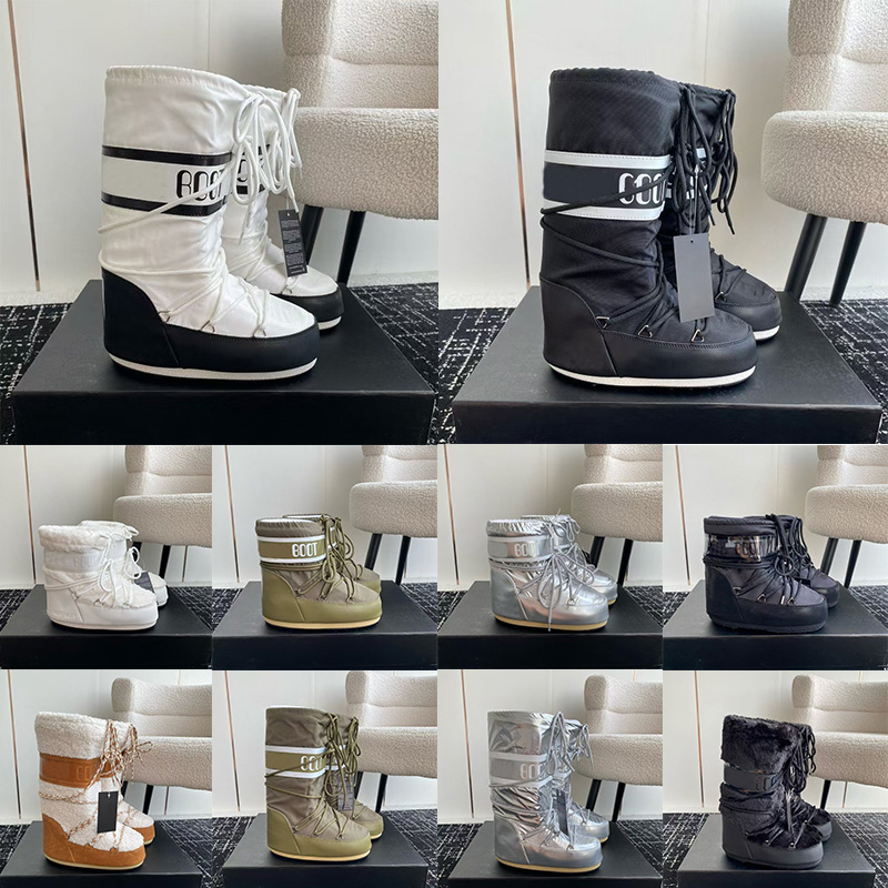 Designer Boots Moon Boot Casual Park Icon Casual Shoes Womens Platform Classic Snow Rubber Sole suede Fur booties Furry thigh high Mini ankle Winter boots eur 35-41
