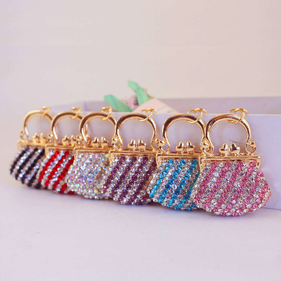 Alloy Rhinestone Women's Handbag Large Shoulder Car Keychain Girlfriend Bag Pendant Ornament Gift 1488