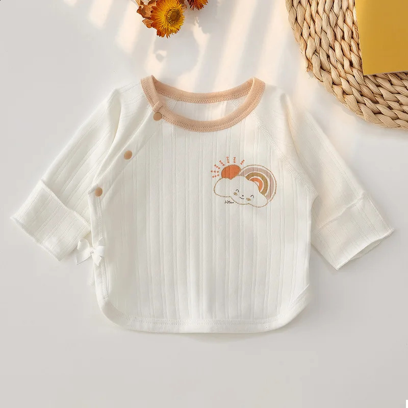 Summer born Baby Clothes Breathable Cotton HalfBack Shirt for 03 Months Infant Outfit 250812