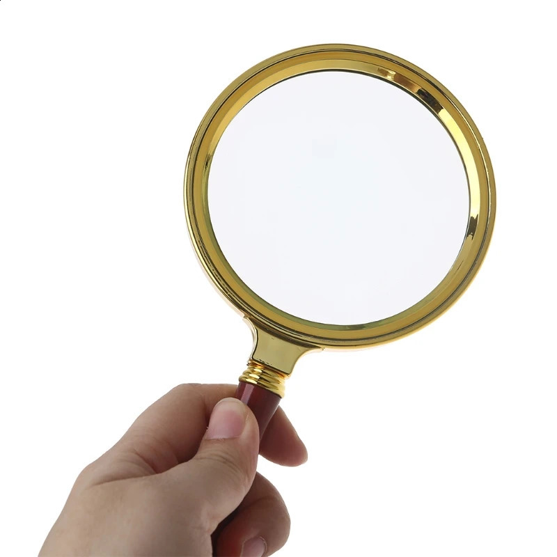60mm 70mm 80mm Portable Handheld 10X Magnifying Glass Retro Handle Magnifier Eye Loupe 250804