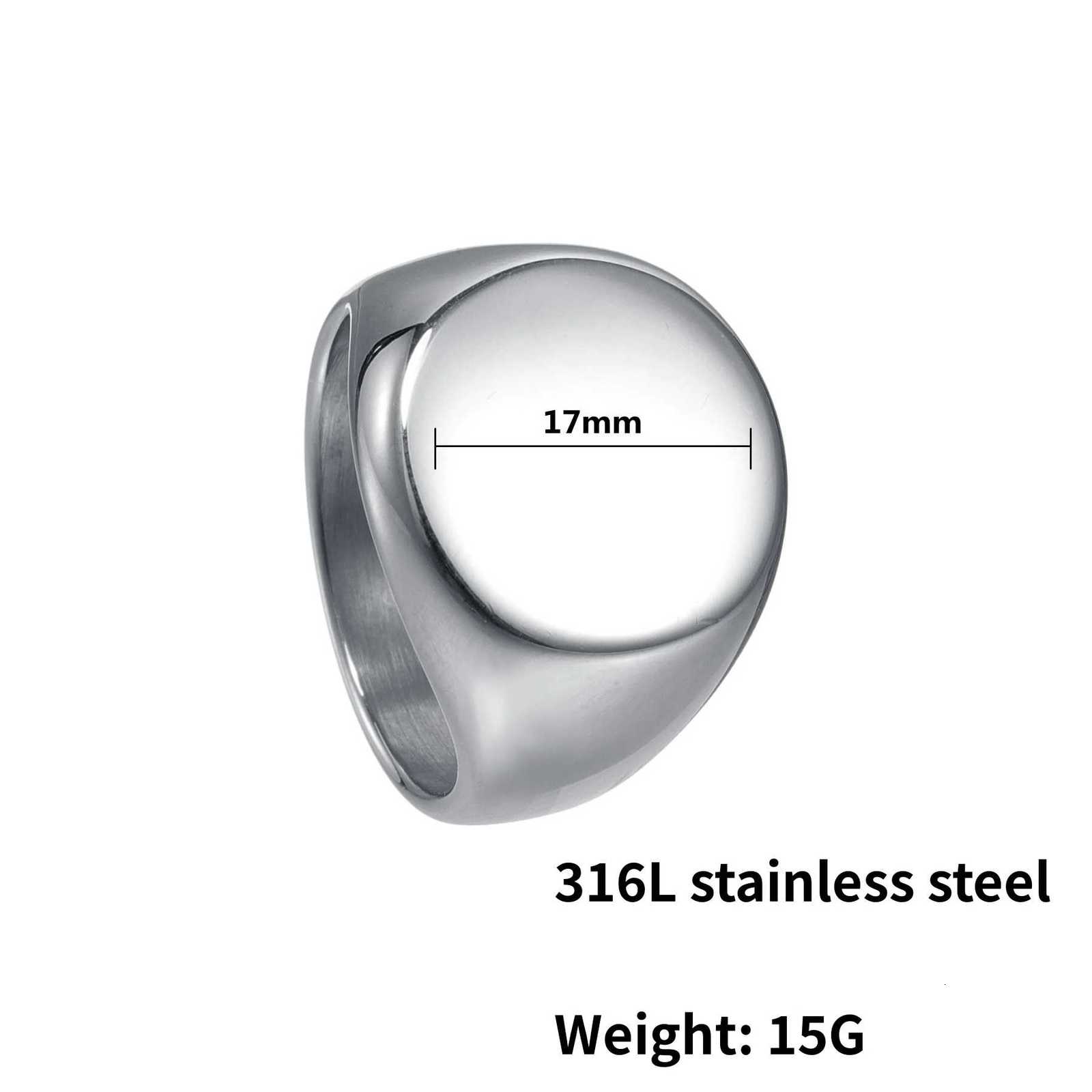 316L Stainless Steel Round Signet Ring For Men 2025 New Simple Male Finger Jewelry Accessories W250812