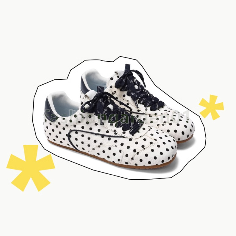 designer shoes sneakers womens trainers vintage polka dot women shoes versatile round toe soft comfort daily wear casual sneaker dhgate size 35-40