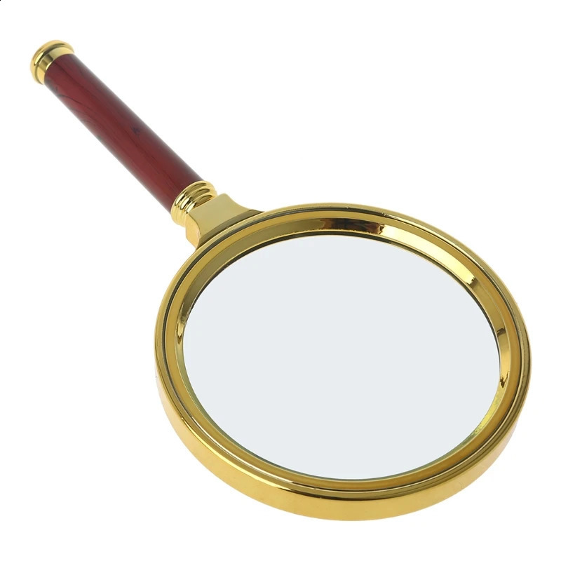 60mm 70mm 80mm Portable Handheld 10X Magnifying Glass Retro Handle Magnifier Eye Loupe 250804
