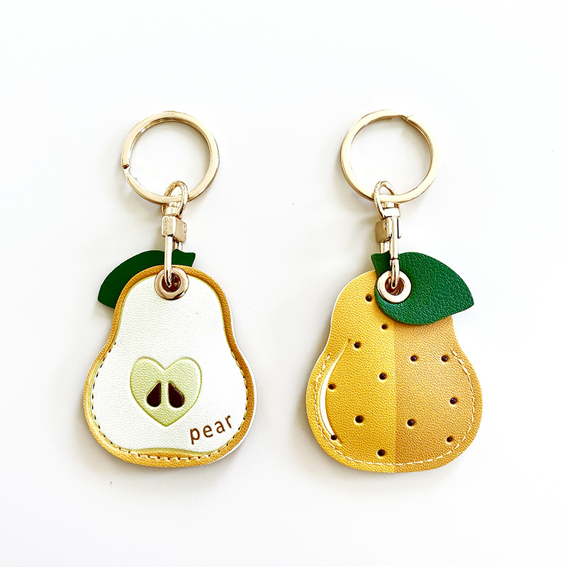 Creative Fruit-Inspired Pu Leather Key Ring Holder - Stylish & Functional