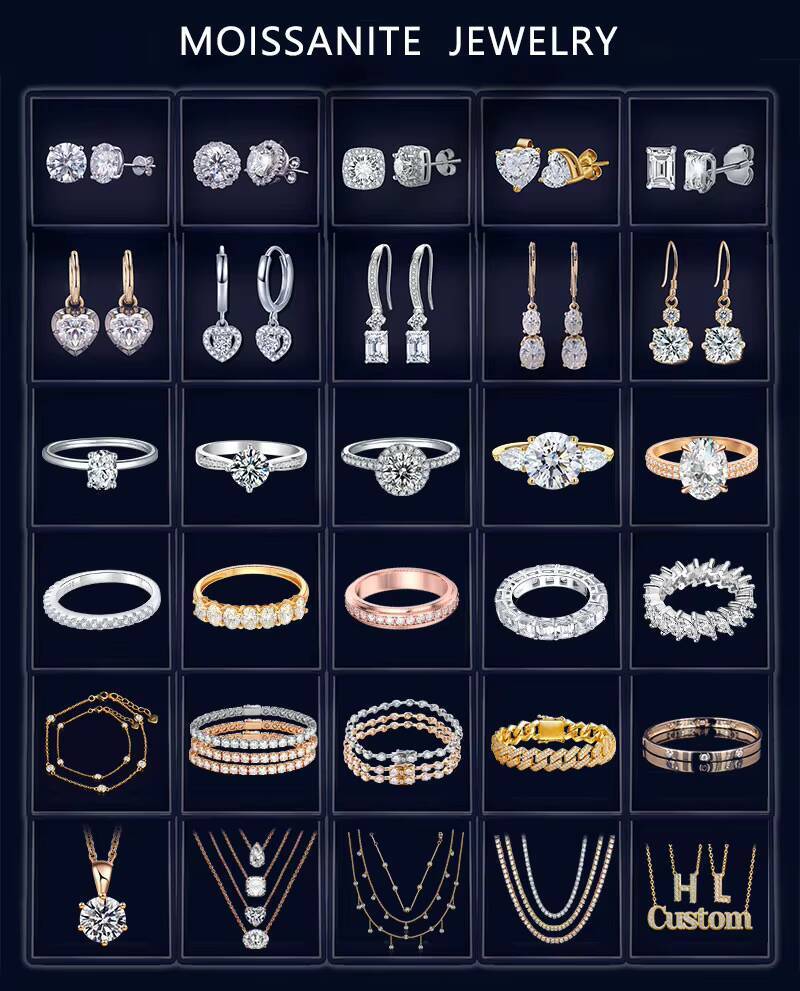 Starsgem Fine Jewelry Women 10K Yellow Gold Eternity Rings Wedding Gemstone Band Ring Round Cut Moissanite Ring